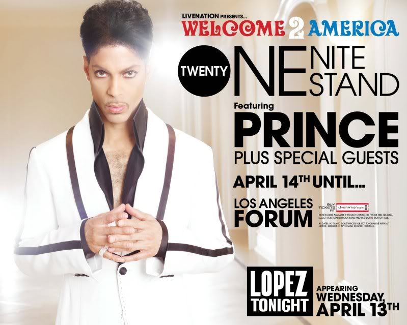 Prince 21 Nights in LA / Announcement on George Lopez April 13th